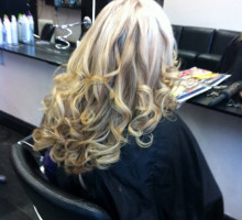 Blonde curly hairstyle