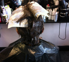 Hair being dyed