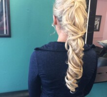 Blonde long fancy ponytail