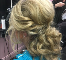 Blonde fancy hairstyle