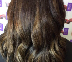 Long brunette balayage hair