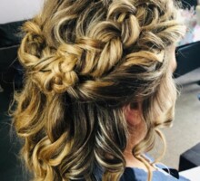 Blonde half up half down hairdo