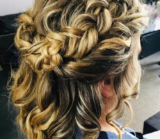 Blonde half up half down hairdo