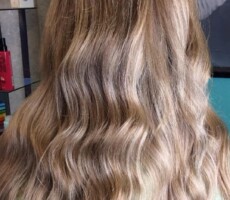Blonde wavy long hairstyle